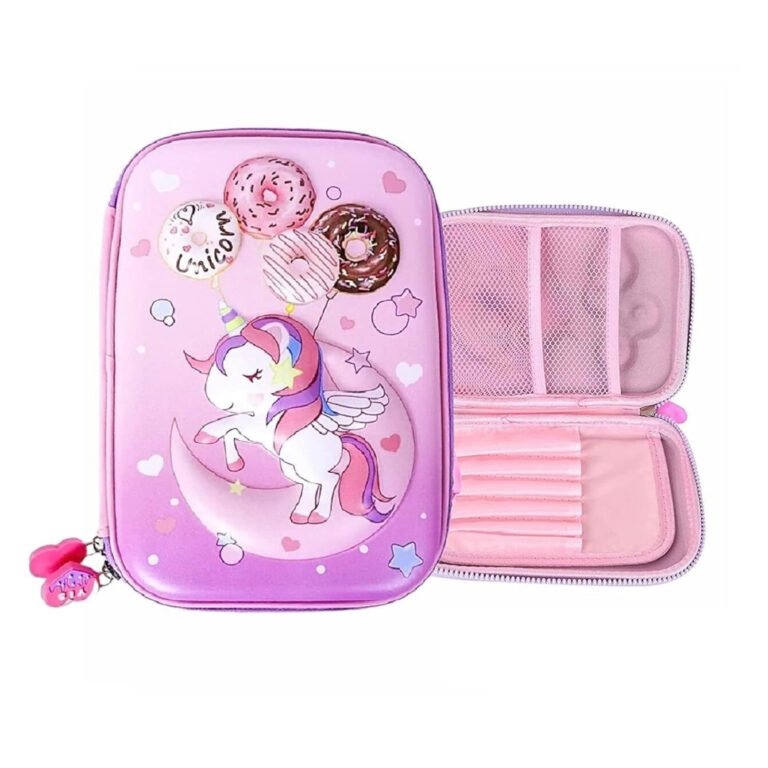 3D Embossed Unicorn Design Eva Cover Pencil Case Compartments